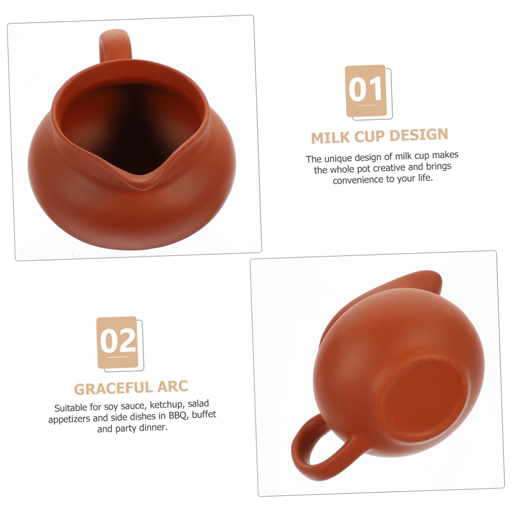 BEBEMOKO Ceramic Milk Jug Kitchen Dispenser Espresso Coffee Cups Syrup Pitcher Mini Sauce Jug Espresso Coffee Maker Machine Syrup Dispenser Coffee Creamers Juice Kettle Ceramics Red