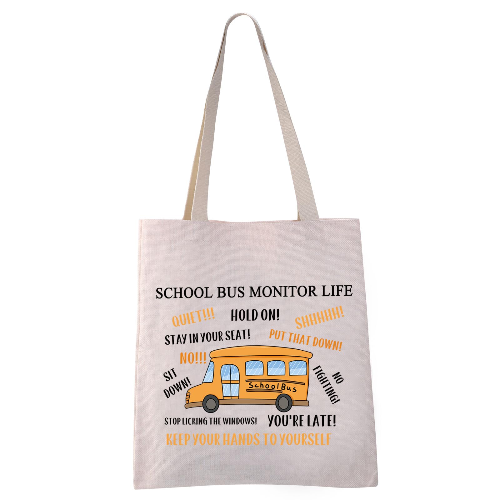 VAMSII School Bus Monitor Tote - Driver Appreciation Gift - Shoulder & Grocery Bag