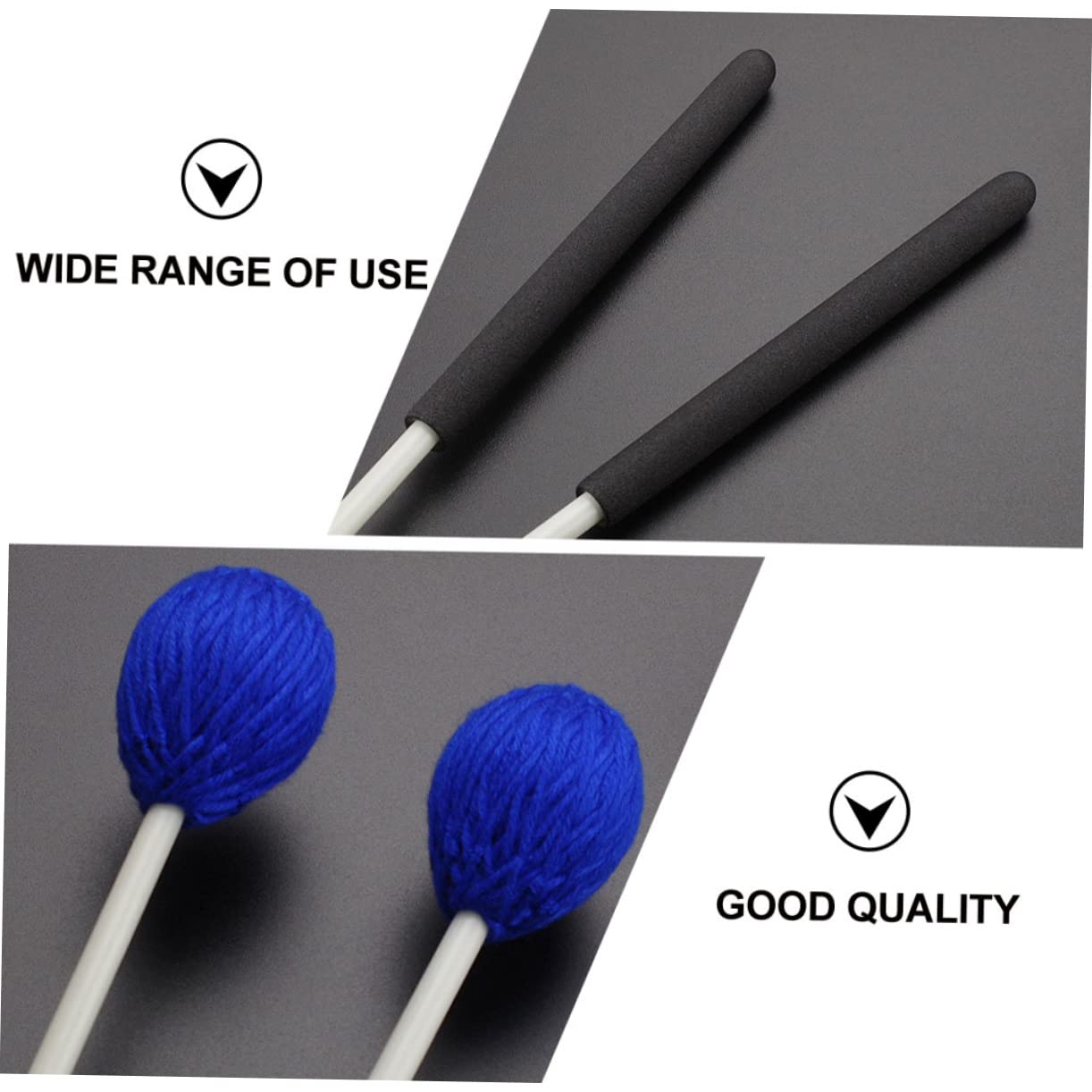 TOYANDONA 3paia Bacchette Per Percussione Lana Con Testa Strumento Musicale Per Batteria e Pratica Manico Resistente e Facile Da Impugnare Per Musicisti e Performance Dal
