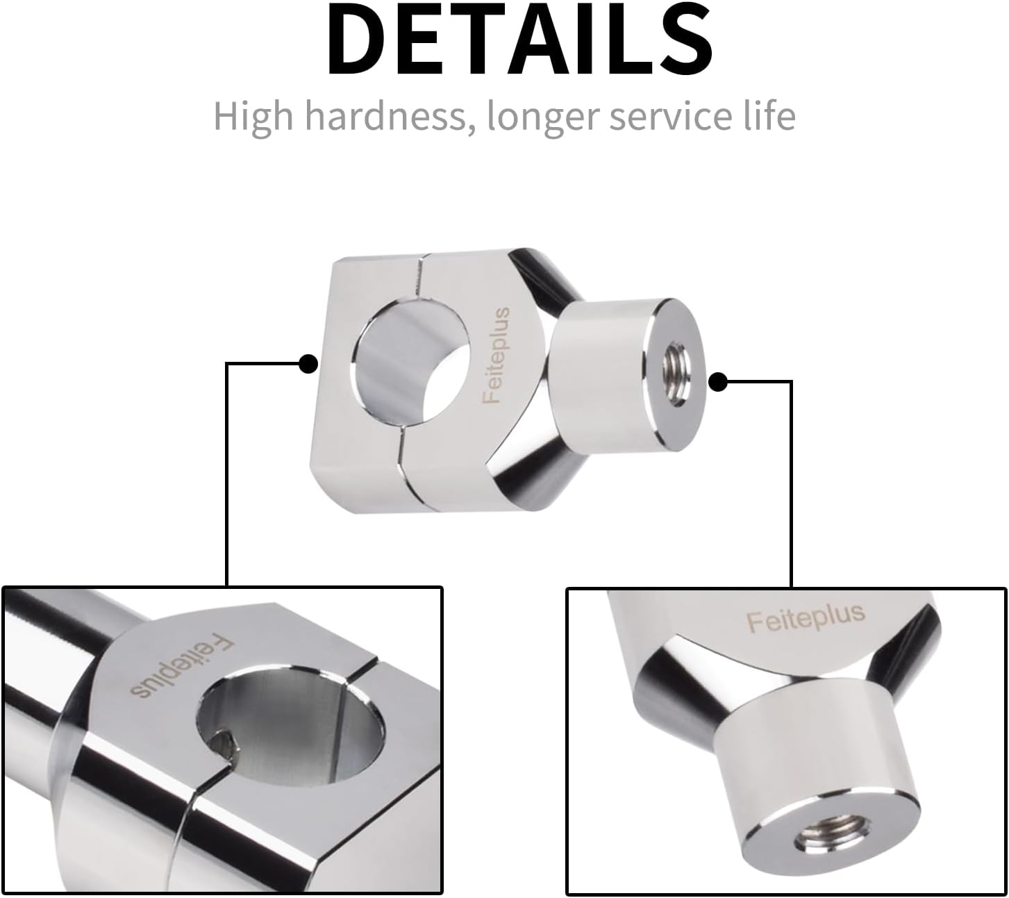 ROUND 1" Handlebar Bar Risers Motorcycle Bar Clamps Compatible with Harley Handle Bar Riser Extension Kit Chrome,1.5inch Raise