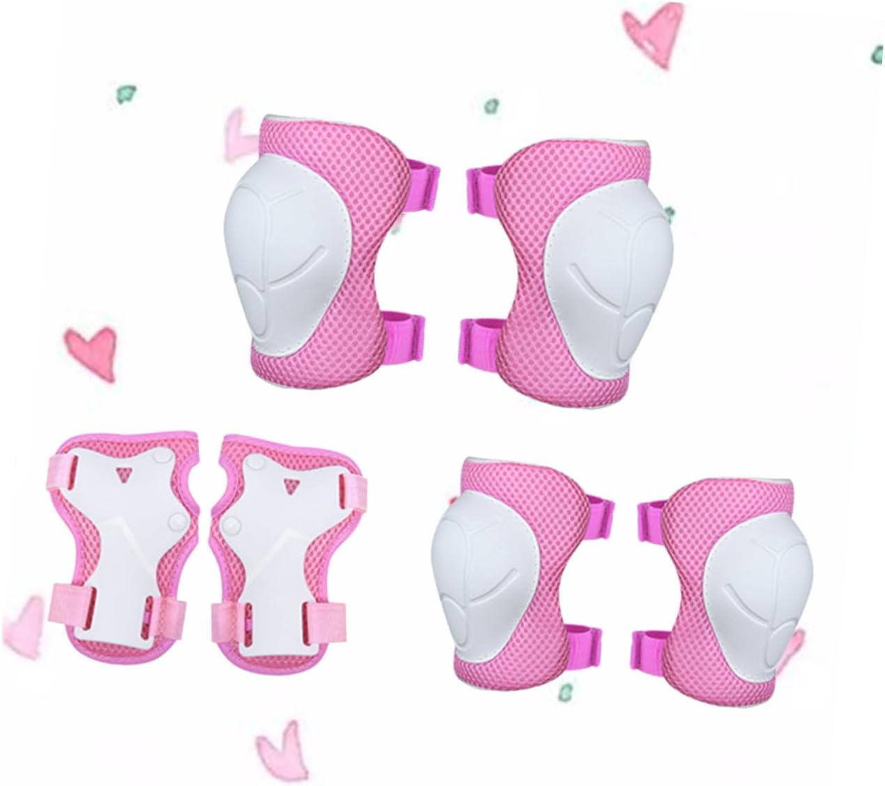 VICASKY 6pcs Complete Boys and Girls Protective Gear Kit Pads for Knees Elbows Hands for Cycling Skateboarding Scooter Riding