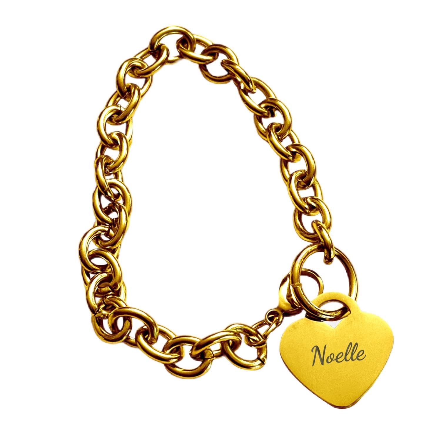 Personalized 18K Gold PVD Stainless Steel Heart Bracelet