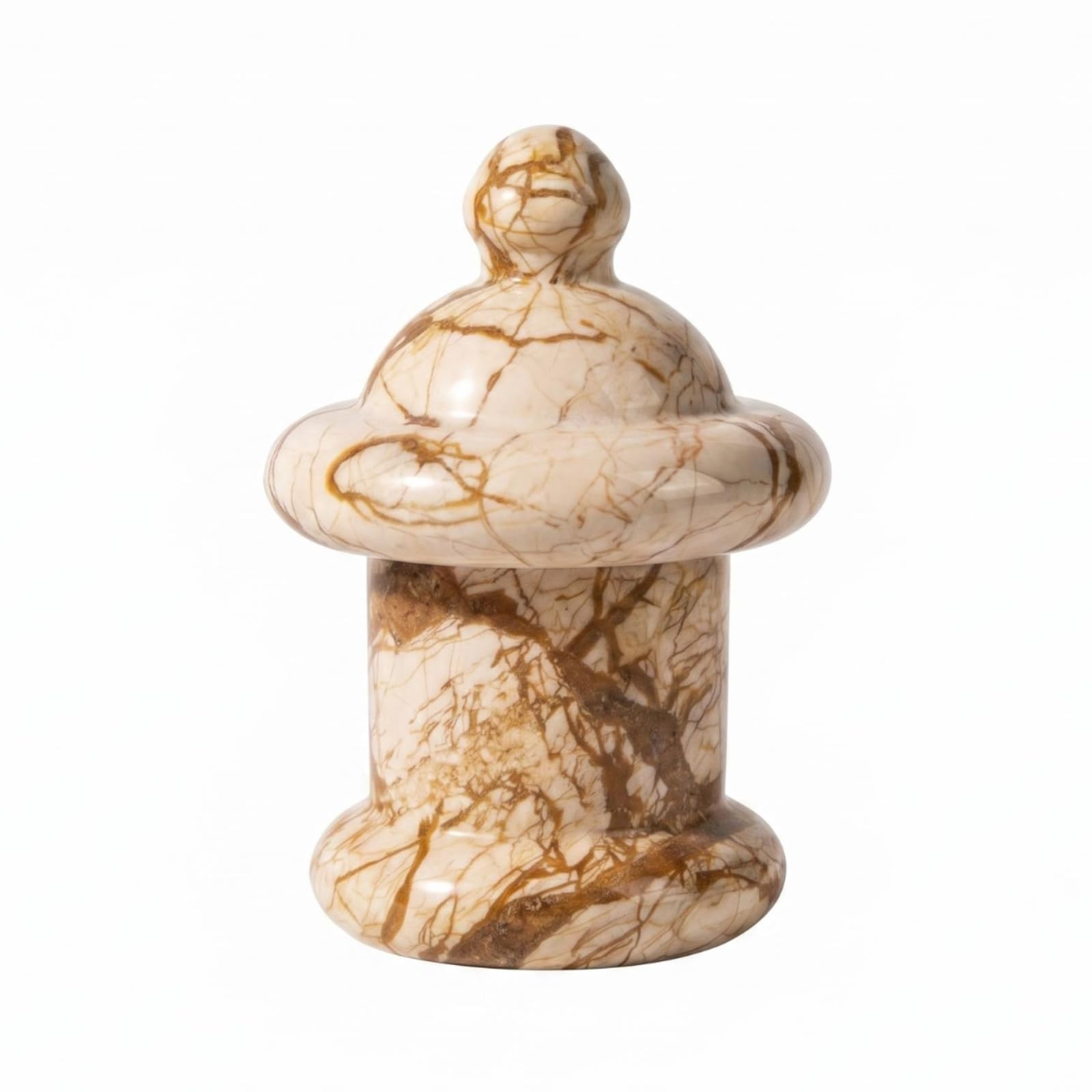 Tarro de mármol claro adorno hogar para mesa y torre de piedra decorativa