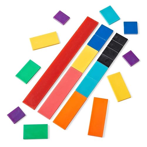 Miniatura 6 de hand2mind Azulejos de fracción en blanco de arco iris materiales matemáticos Montessori manipuladores de fracciones fracción de unidad barras de