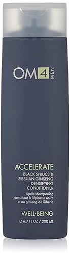 OM4 Accelerate: Acondicionador Densificador del Cabello de Abeto Negro y Ginseng Siberiano - Cuidado del Cabello Nutritivo e Hidratante para Hombres