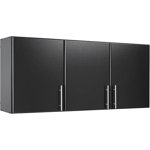 Prepac Elite 54" Wall Cabinet, Black Storage Cabinet, Bathroom Cabinet, Pantry Cabinet with 2 Adjustable Shelves 12" D x 54" W x 24" H