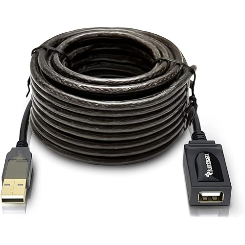 BlueRigger USB Active Extension Cable (16FT - 5M Long Cord, USB2.0 Extender, Male to Female Repeater)- for Game Consoles, Printer, Camera, Keyboards