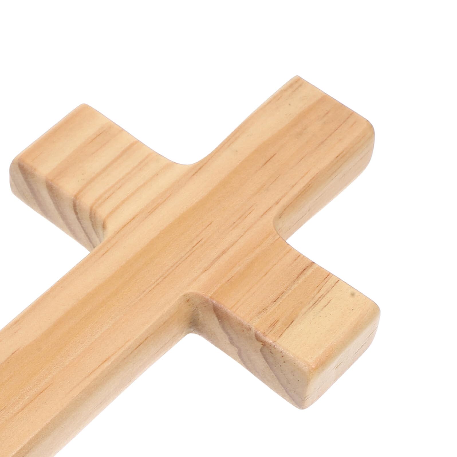 Genérico Cruz de Pared de Madera Natural para Decoración Religiosa Cristiana, Cruz Católica de Jesús de 20 Cm, Adorno Espiritual para Hogar y Obsequio de Bautizo, Crucifijo Colgante