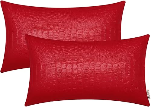 Miniatura 278 de BRAWARM Fundas de almohada de piel sintética de 16 x 16 pulgadas, paquete de 2 fundas de almohada de cuero plateado, almohadas decorativas de piel
