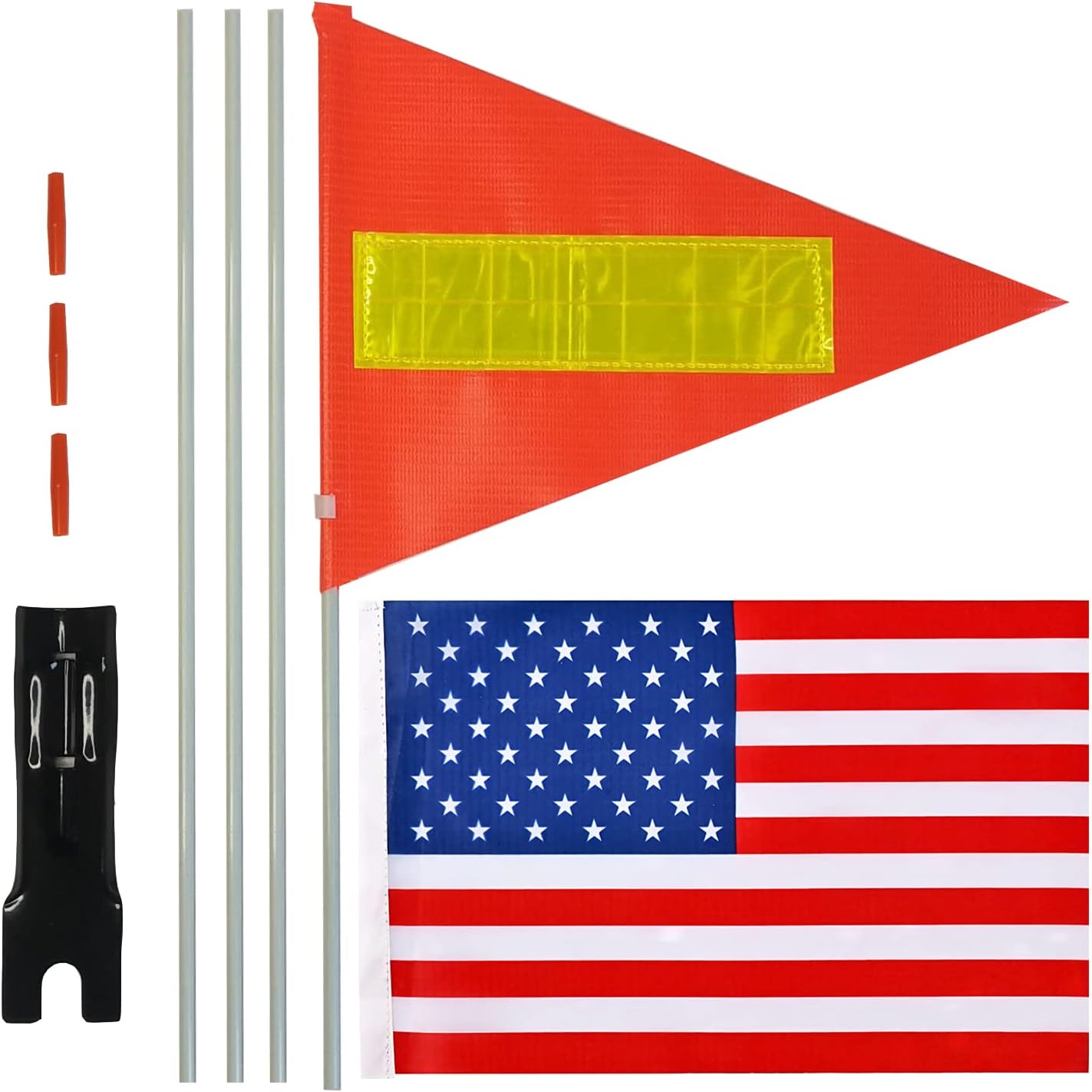 Bike Safety Flag with Pole, 6Foot Adjustable Height