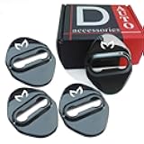 Stainless Steel Car Door Lock Latches Cover Protector for for Mazda 3,6, Miata MX-5 CX-3,CX-5,CX-9 Car, 3M Adhesive Backing（ Pack of 4） (Black)