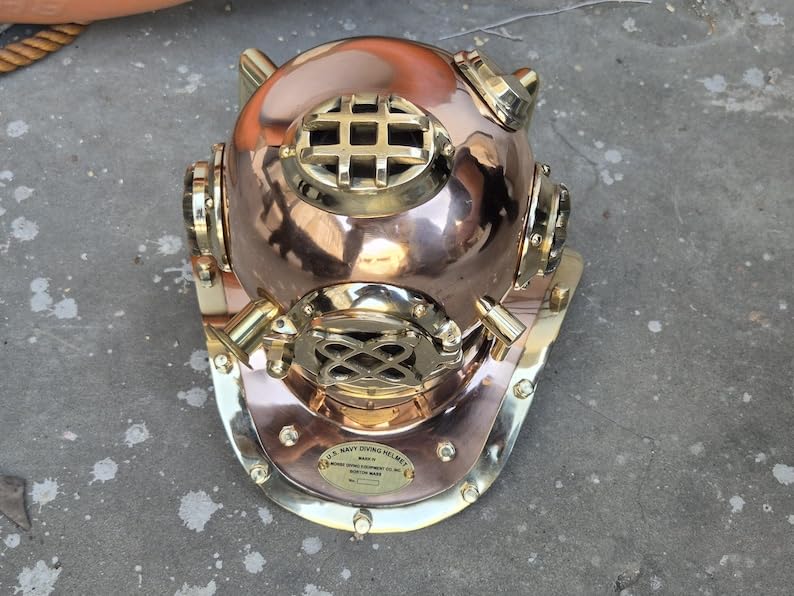 Casco de buceo de cobre, mini casco de buceo para oficina y decoración del hogar, regalo para él y ella, 6 pulgadas