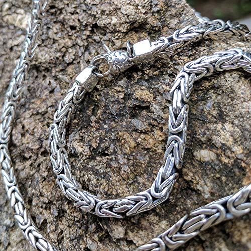 VY JEWELRY WOVEN ROPE - Solid 925 Sterling Silver Necklace for Men in Different Thicknesses2