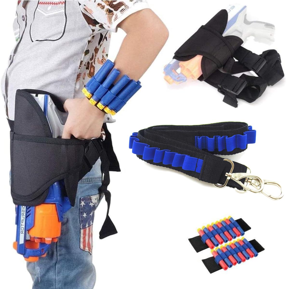 Taktische Weste Jungs Set für NERF-Waffen, Kinder Taktische Jacke Set mit Maske, Schutzbrille, 2 Armband, Dartgürteln, Waffenholster, Kids Tactical Vest für Nerf Zubehör