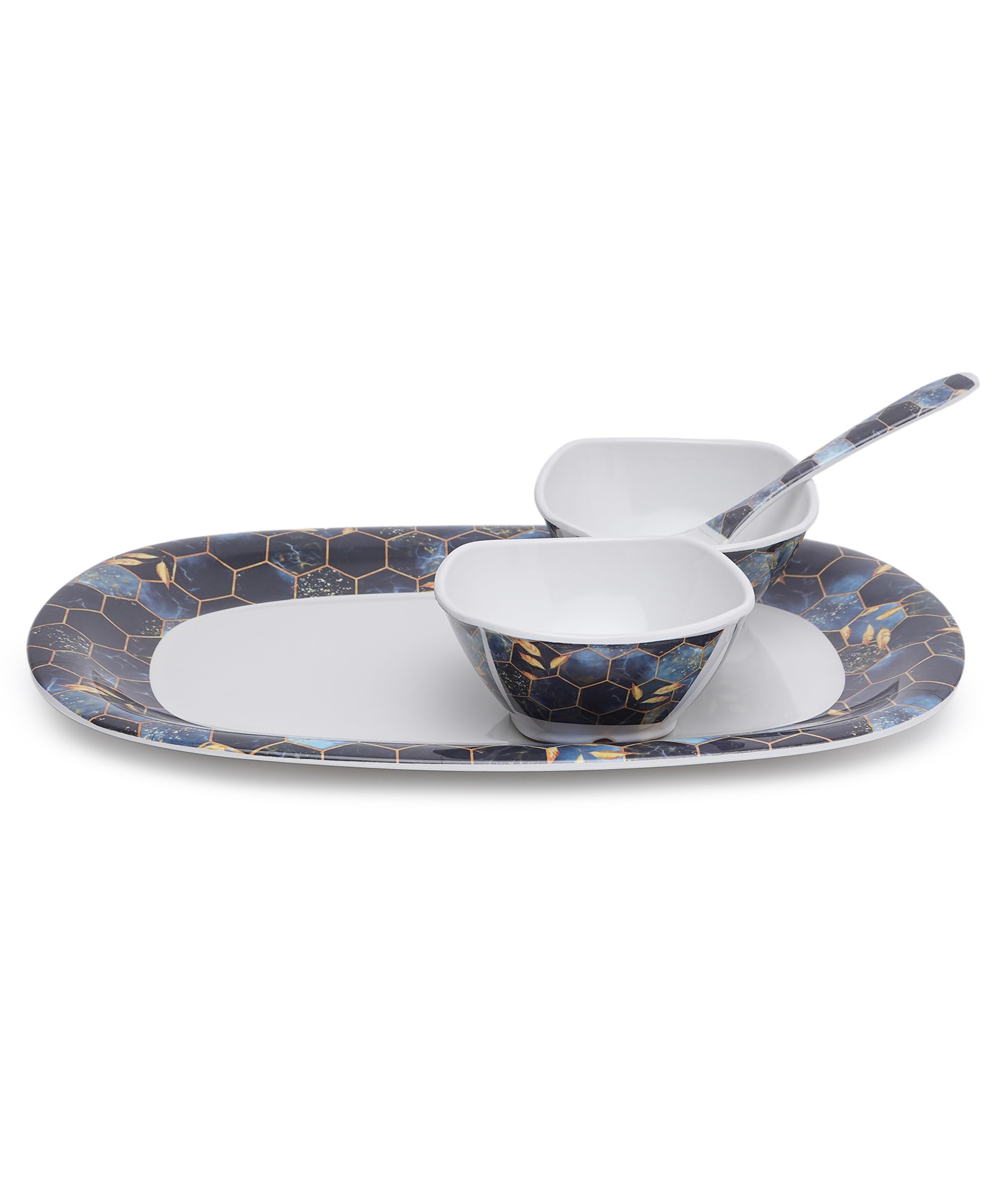 Bataniya Triple Coated 4-Piece Dinner Set, a Testament to Sophistication and Durability in Melamine Crockery.