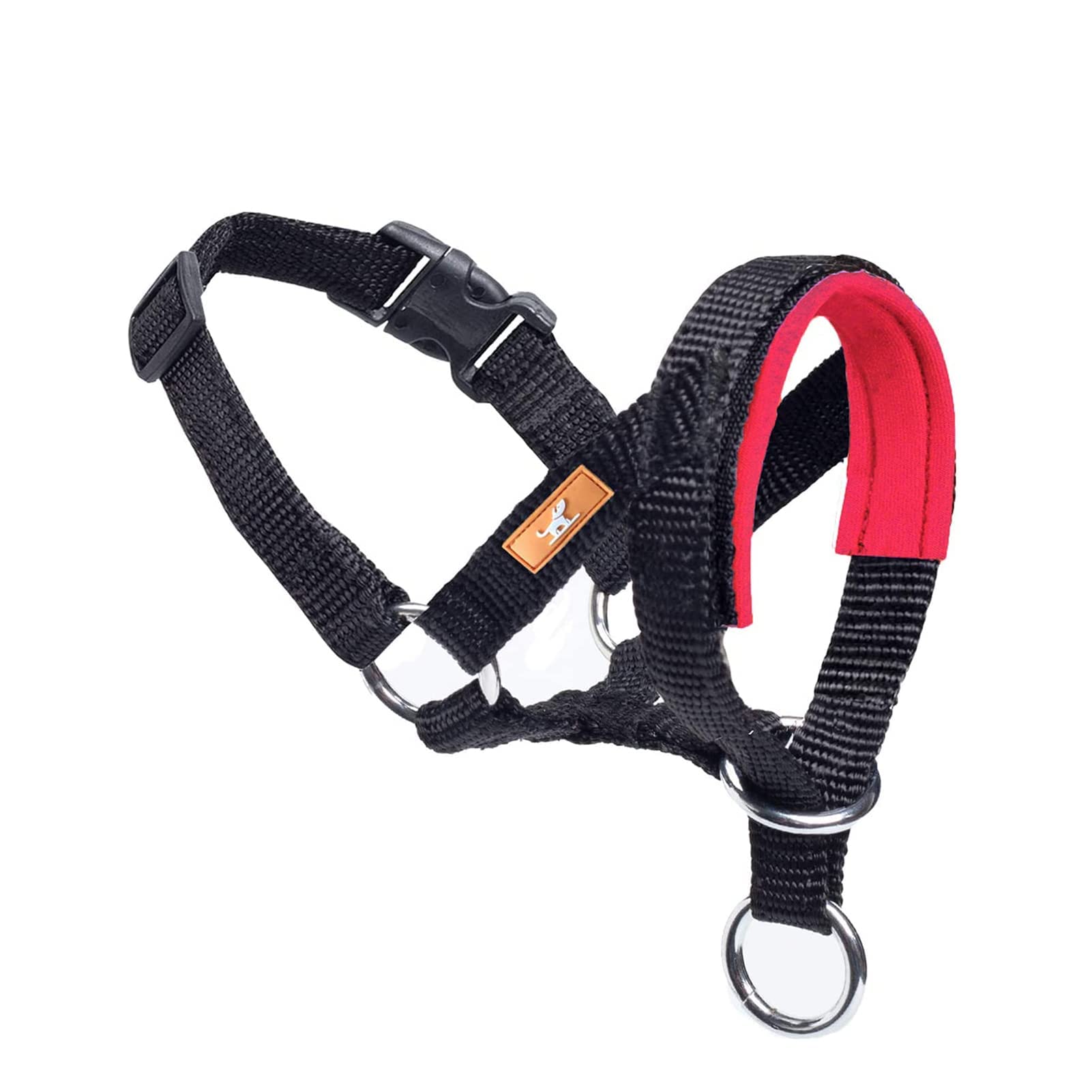 Dog Head Collar, Fabric Padded Head Collar for Dogs to Prevent Pulling, Head Leash for Small Medium Large Dogs Walking(L,Red)
