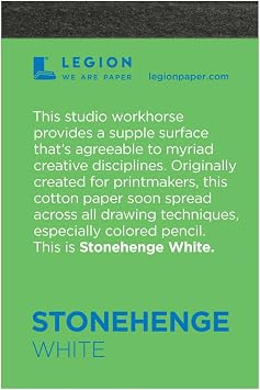 Stonehenge 100% Cotton Medium Weight Mini Pad, White, 2.5 x 3.75 inches, 250gsm, 15 Sheets for Dry Media
