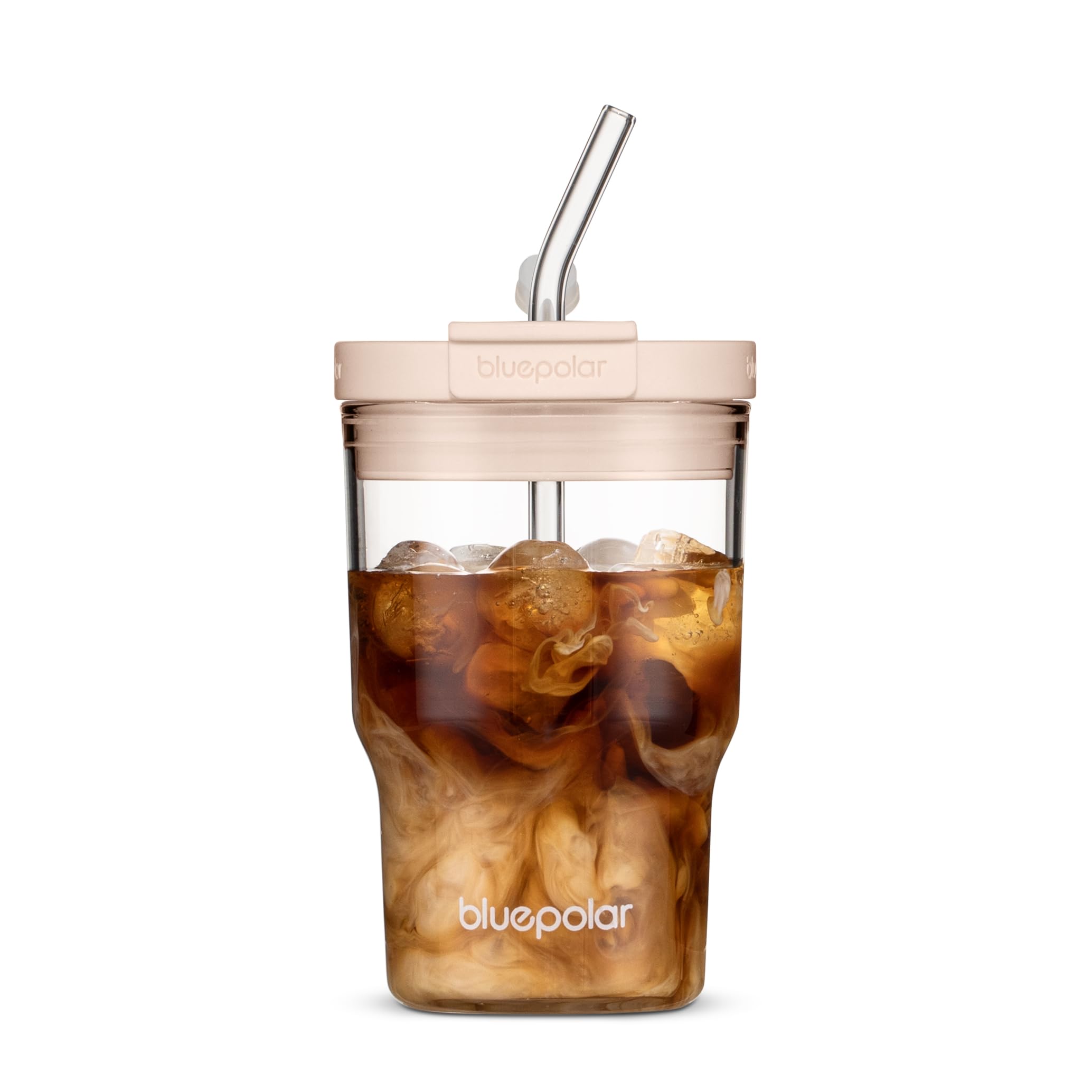 Glass Cups with Lids and Straws,16oz/480mll Reusable Iced Coffee Glasses & Juice Bottles,Cold Brew Tumblers with Leakproof Lids,BPA-Free Glass Jars