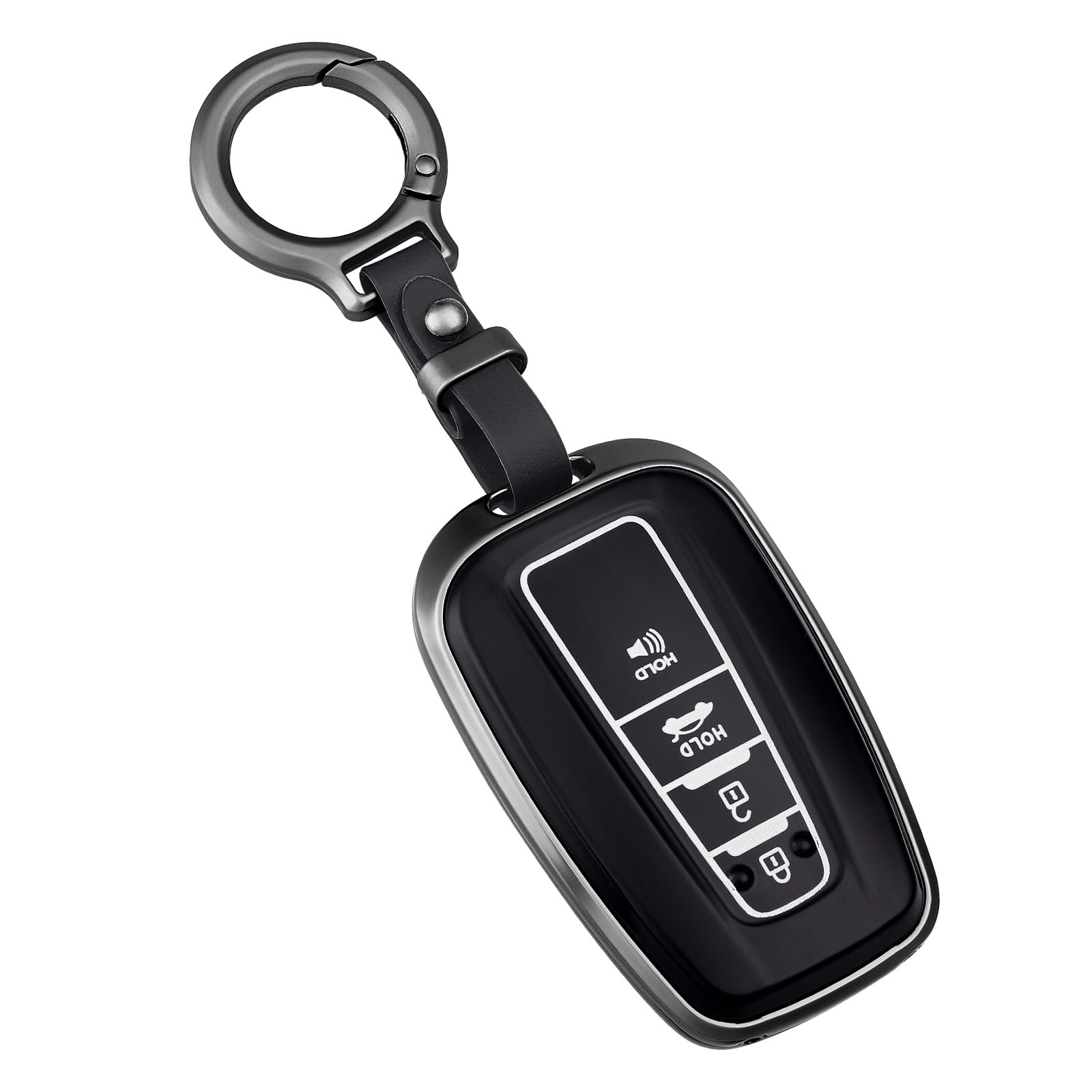 OFF WE GO for Toyota Key Fob Cover with Keychain,Zinc Alloy Key Case for Camry RAV4 Highlander Avalon C-HR Prius Corolla GT86