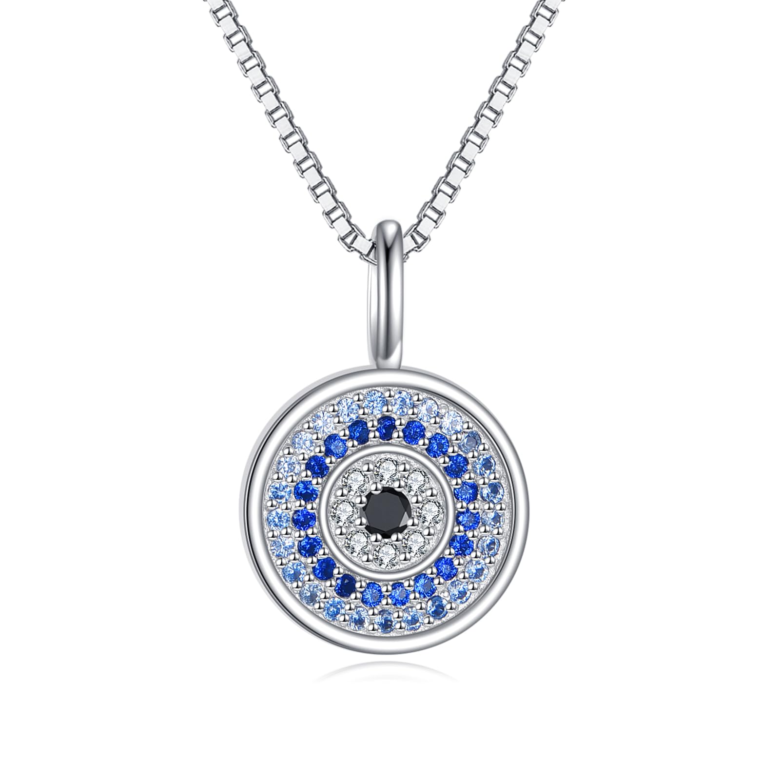 YAFEINI Collar con colgante de ojo de mal en plata de ley 925 griego azul turco con colgante de ojo de mal para mujer