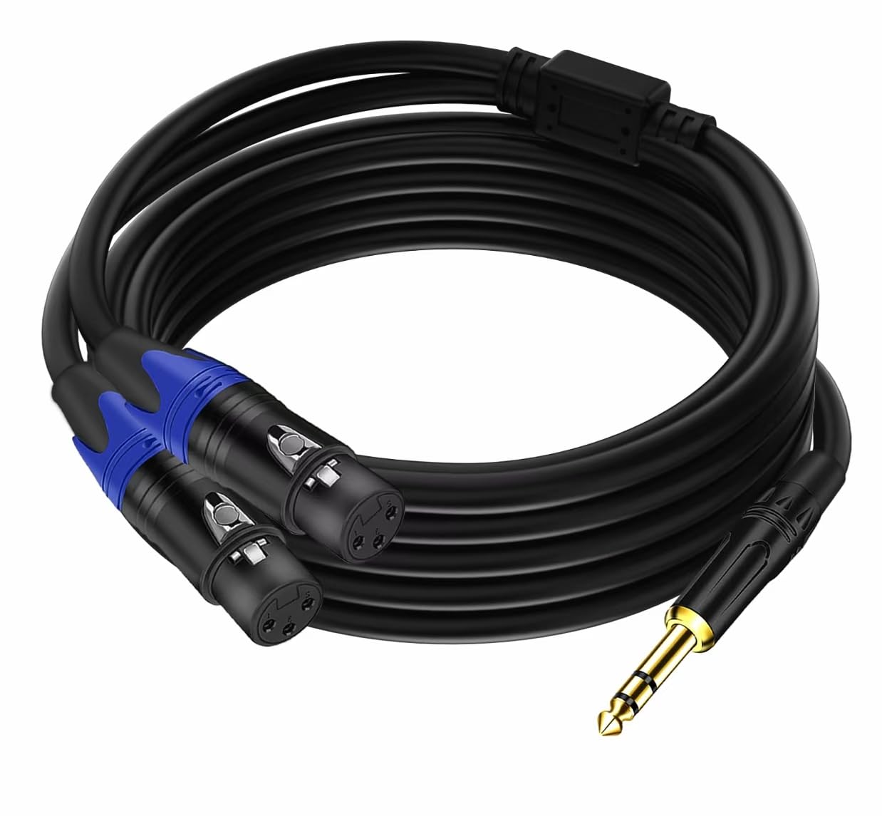 Seefeful 1/4 TRS to Dual XLR Cable, 1/4 Inch (6.35mm) to XLR Dual Y-Splitter Breakout Lead Microphone Cord (1/4 TRS to Dual XLR Female Cable 10 FT)