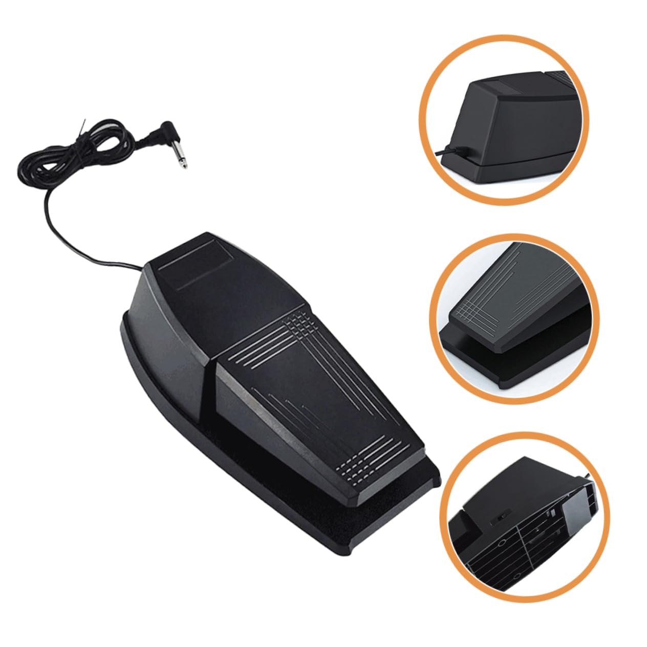 Pedale Sustain per Pianoforte Nero in Gomma e Abs, Resistente e Durevole, Accessorio per Tastiere Elettroniche e Pianoforti Digitali