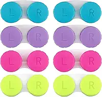 Conjunto de 8 capas coloridas para lentes de contato, porta-contatos, armazenamento de imersão