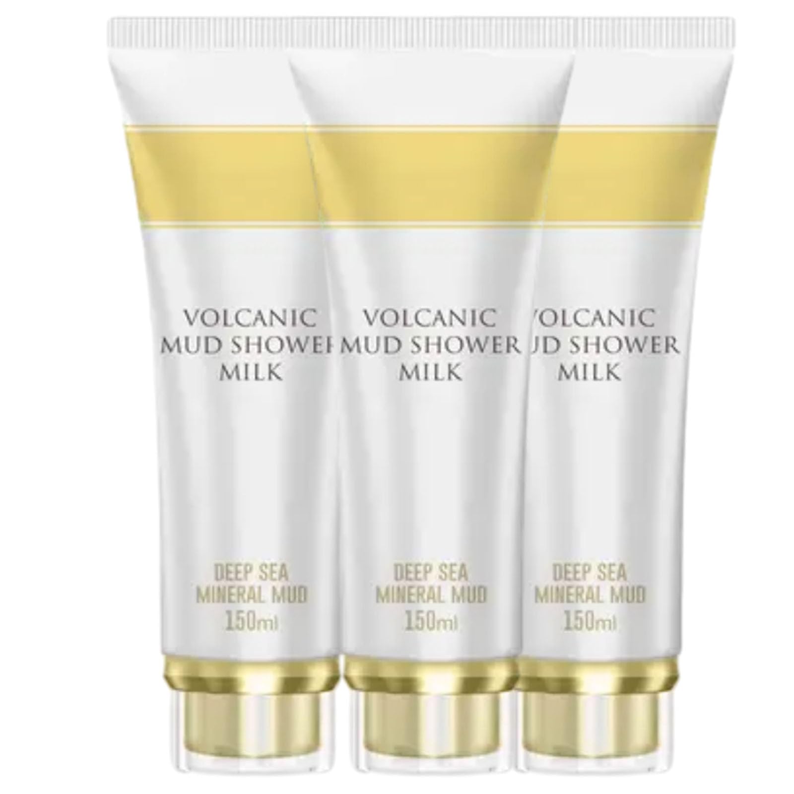 Volcanic Mud Shower Milk,Instant Whitening Bath Cream, Volcanic Mud Body Wash Whitening, Whole Body Wash Fast Whitening Deep Clean Skin Exfoliate (3pcs)