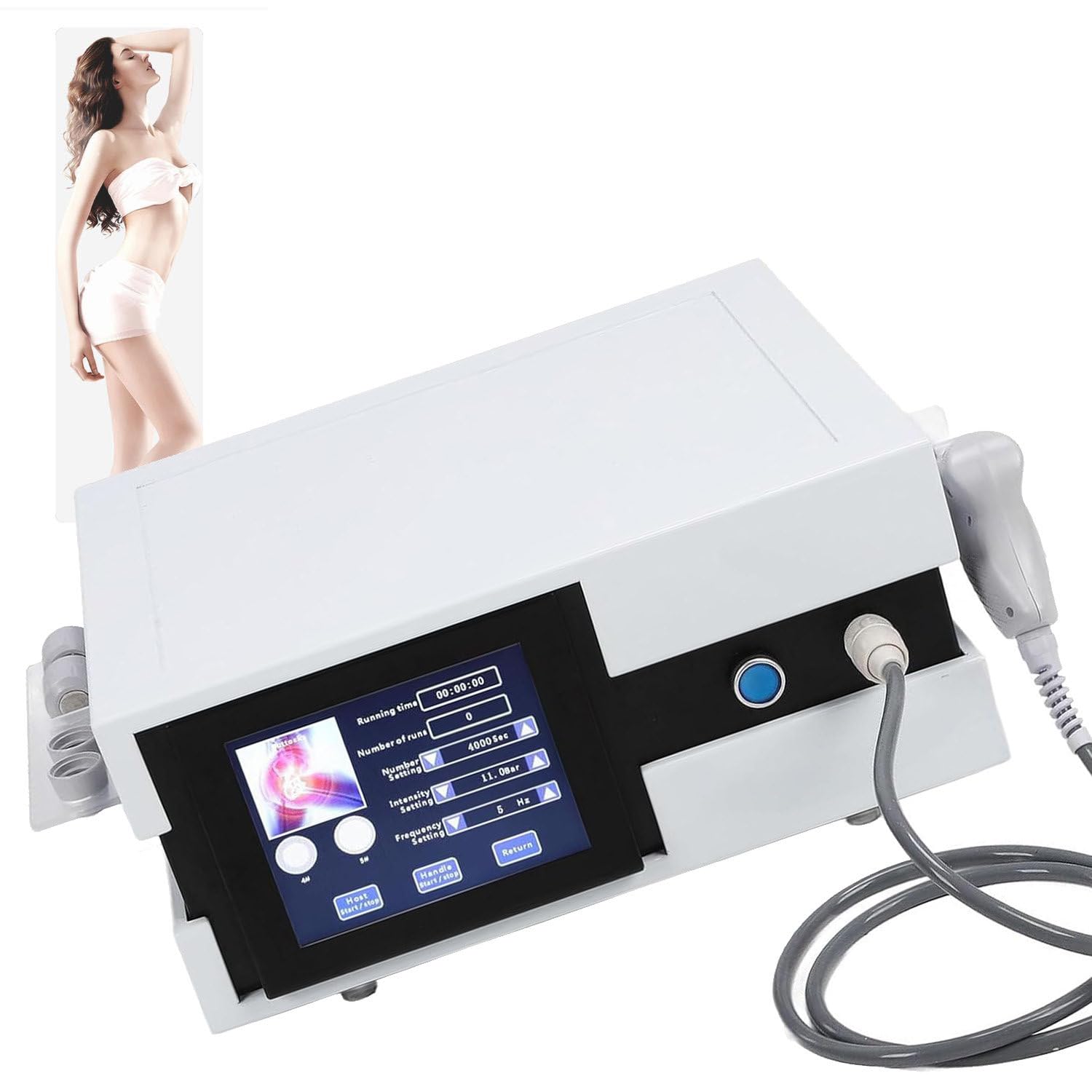 Dispositivo per terapia a onde d'urto,macchina per fisioterapia a onde d'urto,apparecchio per terapia extracorporea a onde d'urto, con schermo touchscreen LCD,per il sollievo dal dolore alla schiena C