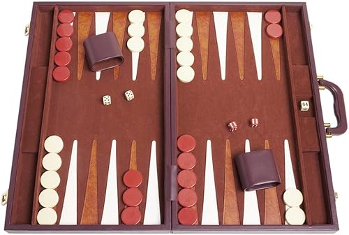 Set de torneo de Backgammon 21 pulgadas. Juegos clásicos de Backgammon color café de Middleton.