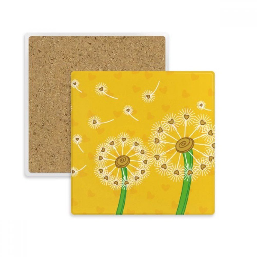 Fleur de pissenlit tasse carré coaster absorbant pour vos pauses café en terrasse