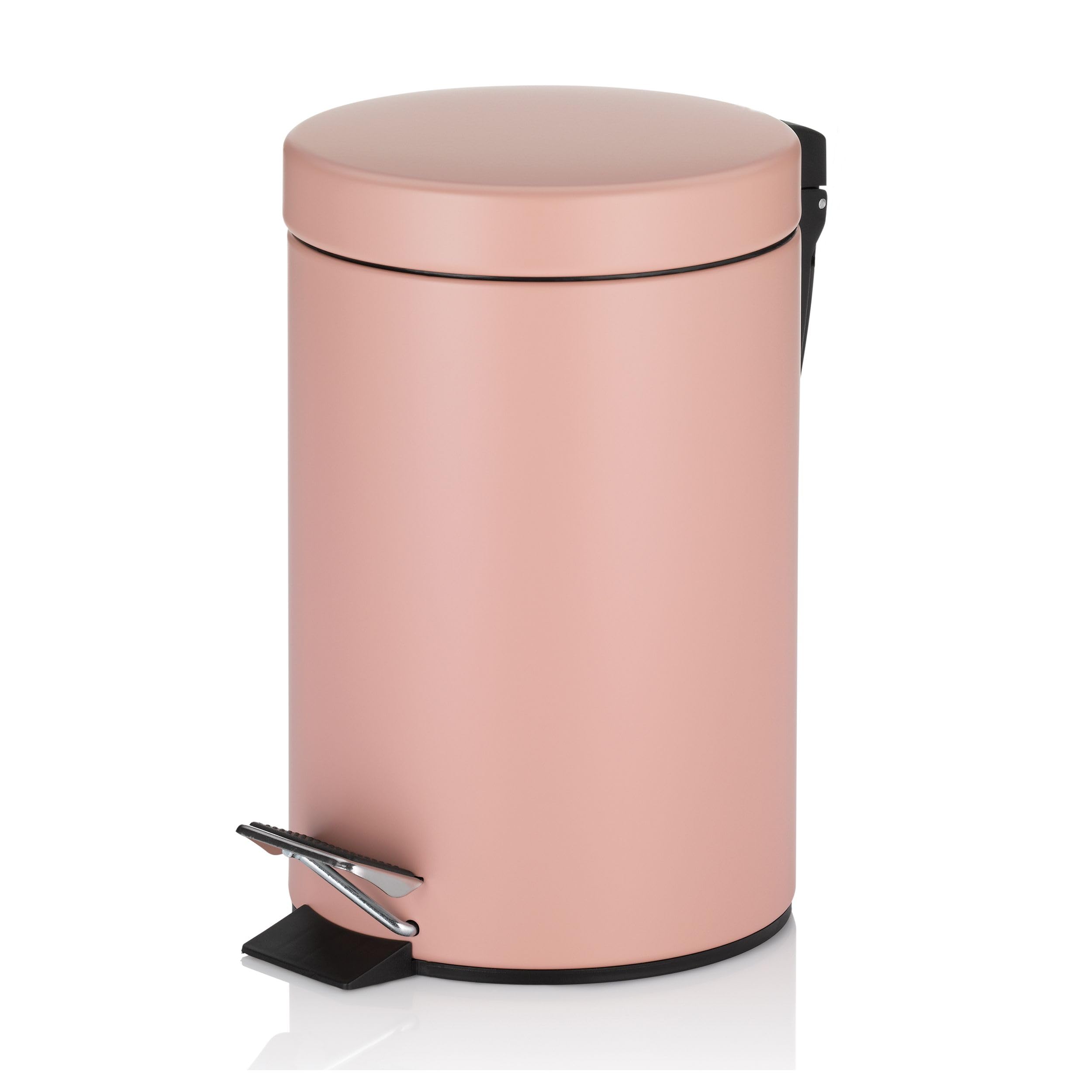 Kela cosmetic bin pink 3l, metal pedal bin bathroom, bathroom waste bin with inner bin and carrying handle, MONACO, antique pink matt