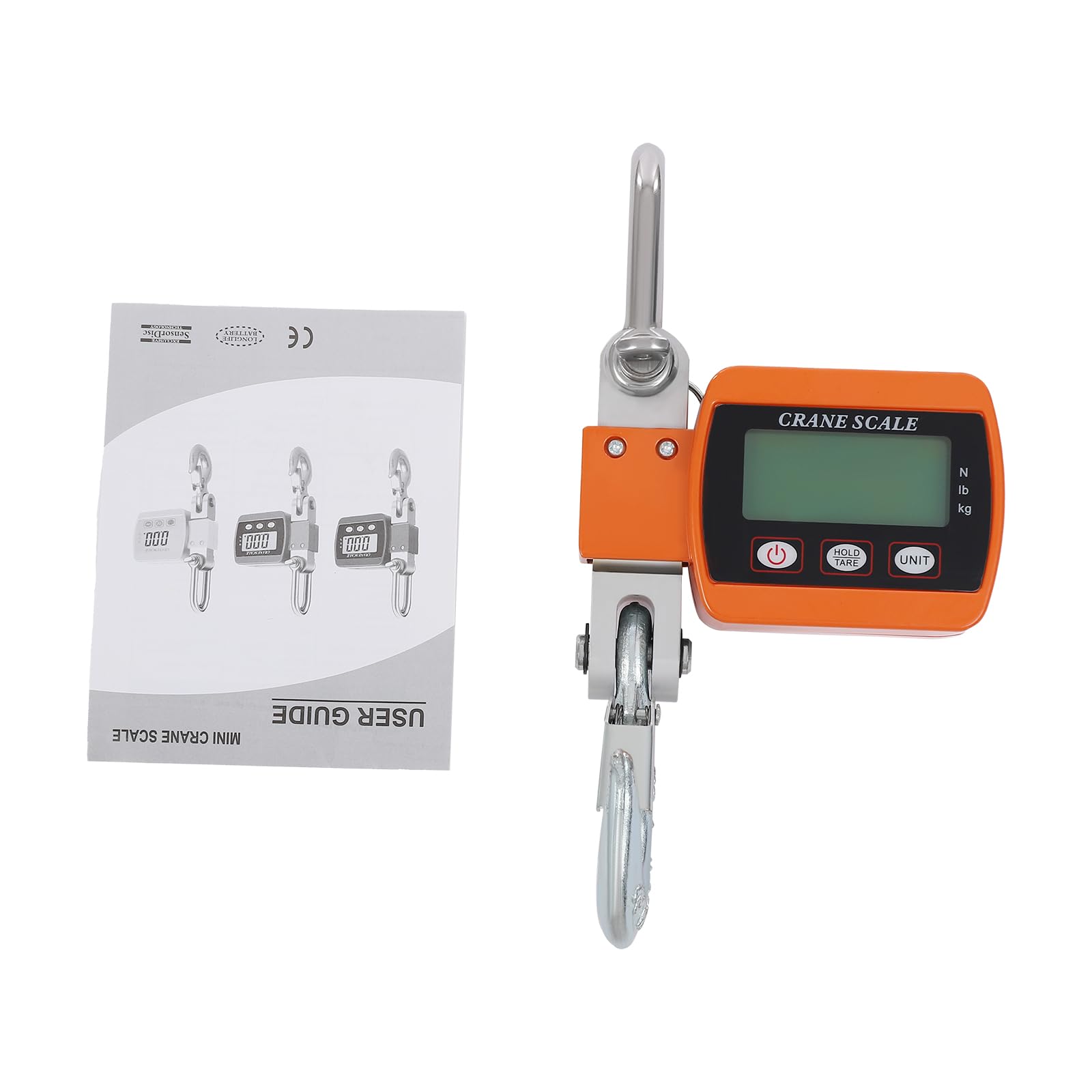 500kg Mini Federwaage Digitale Kranwaage Elektronische Hängewaage mit Präzisem Sensor 22x8x5cm Orange