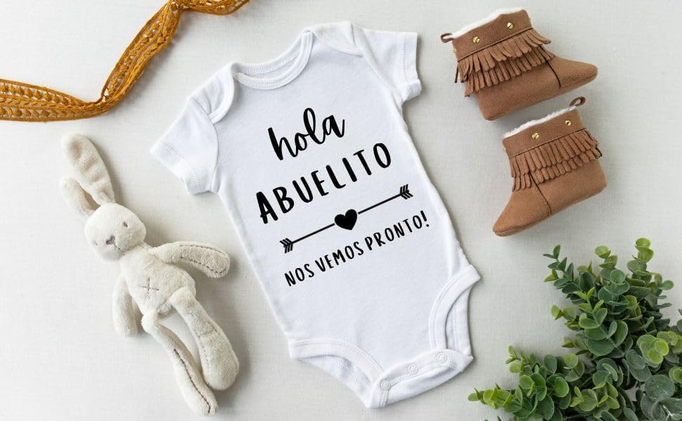Miniatura 8 de Hola Abuelito - Body para abuelos con anuncio de embarazo en español, regalo para recién nacido