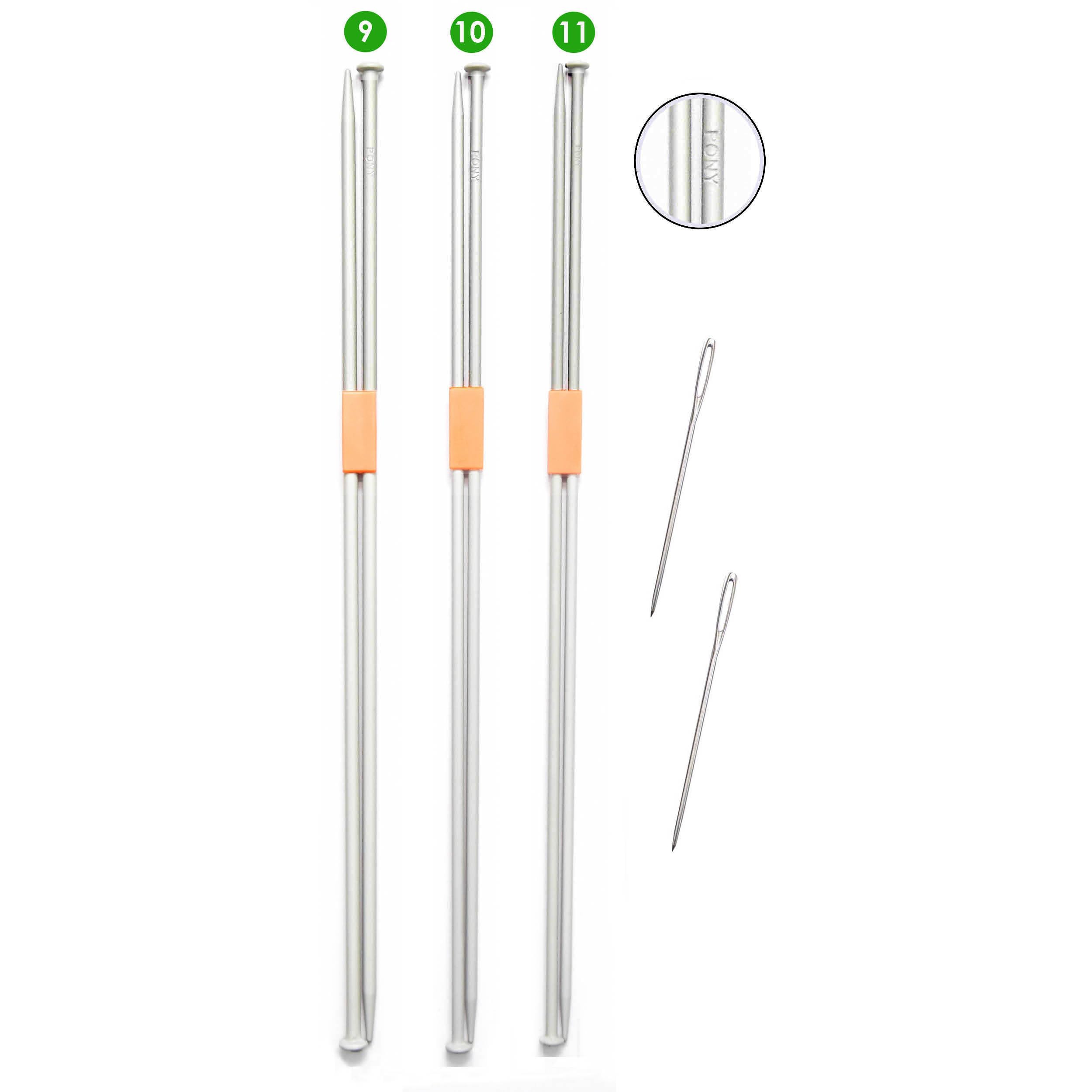 M.G Enterprise Pony Large Abs Plastic Single Pointed Knitting Needles for Bulky Jumbo Yarn- 35 Cm Long Number 9,10,11-image-47