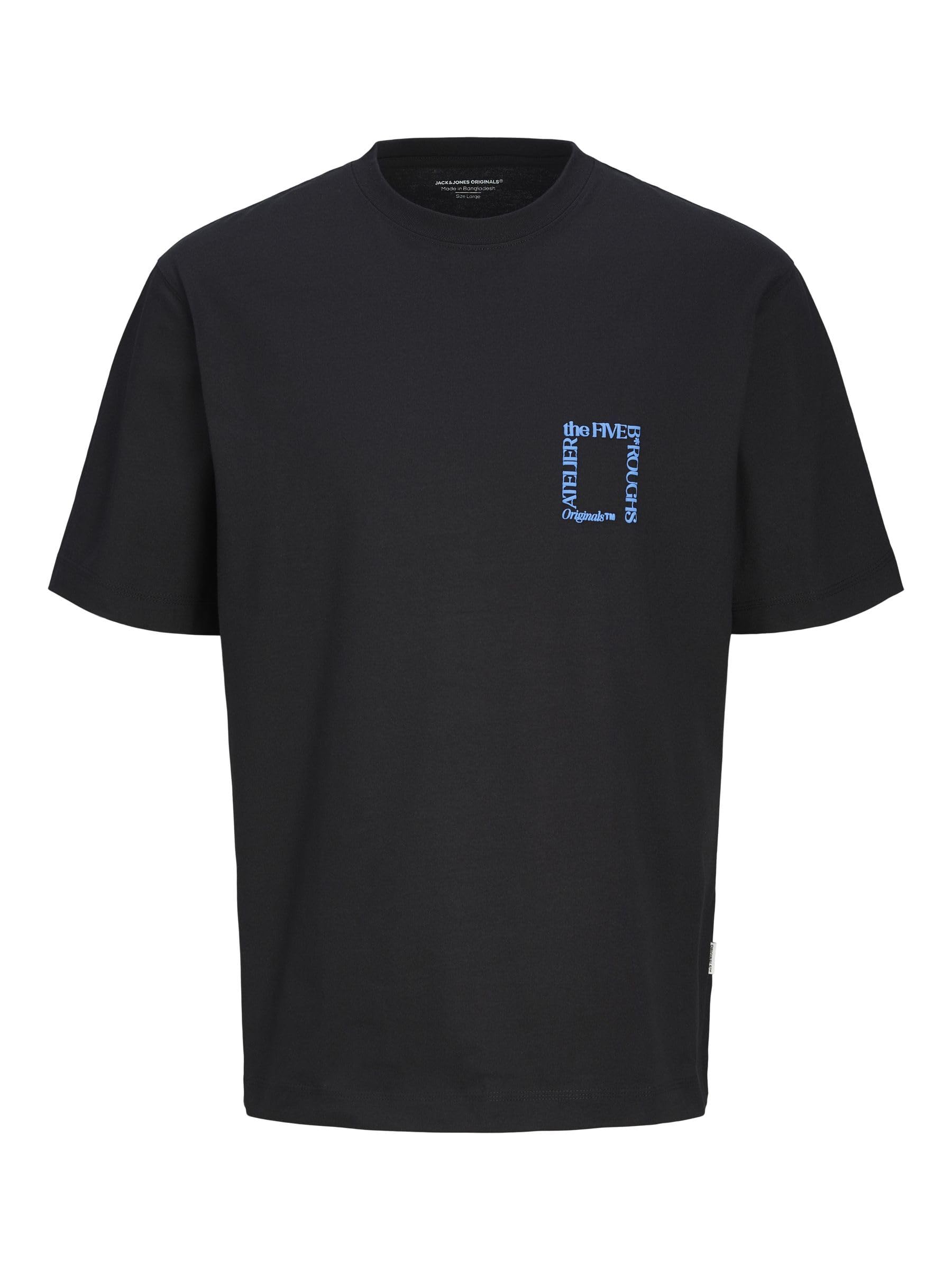 JACK & JONES Jorbrooklyn Graphic Back Tee Ss C.N, Black, S