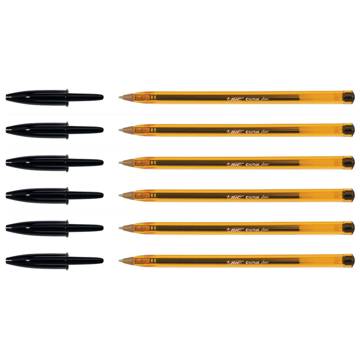 BIC Pack of 6 Black Fine Point Ballpoint Pens