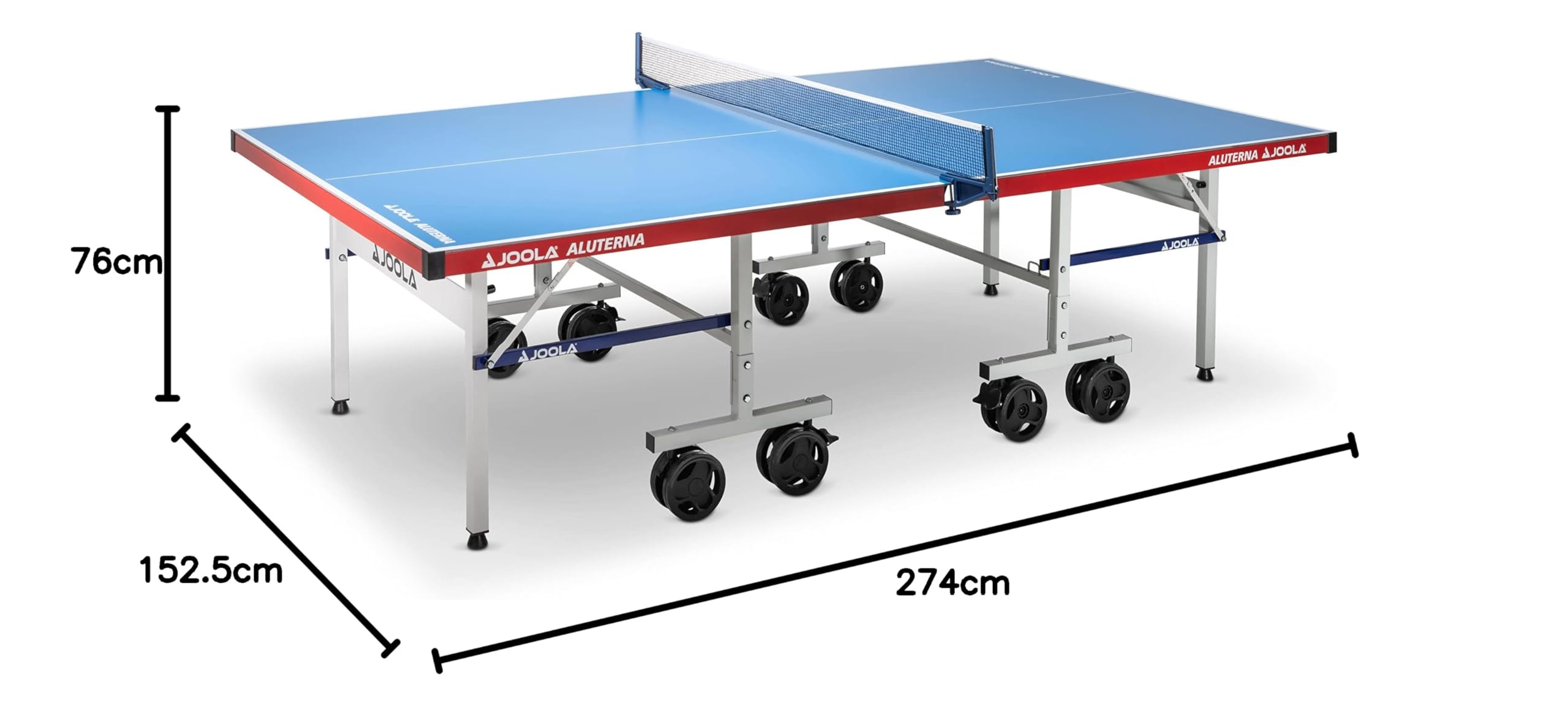 JOOLA 11650 Tischtennistisch ALUTERNA - Profi Outdoor Tischtennisplatte Wetterfest 6 MM Aluminium-Kunststoffverbundoberfläche & Unisex – Erwachsene Tisch Tennis-Set-54825 Tennis-Set, mehrfarbik