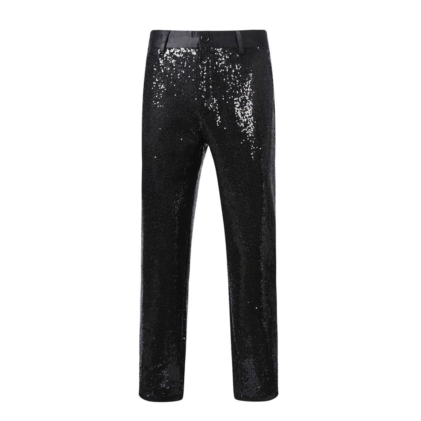 Pantalon de costume à paillettes pour homme - Pantalon de loisirs fin - Noir - Performance - Pantalon à paillettes - Pantalon confortable