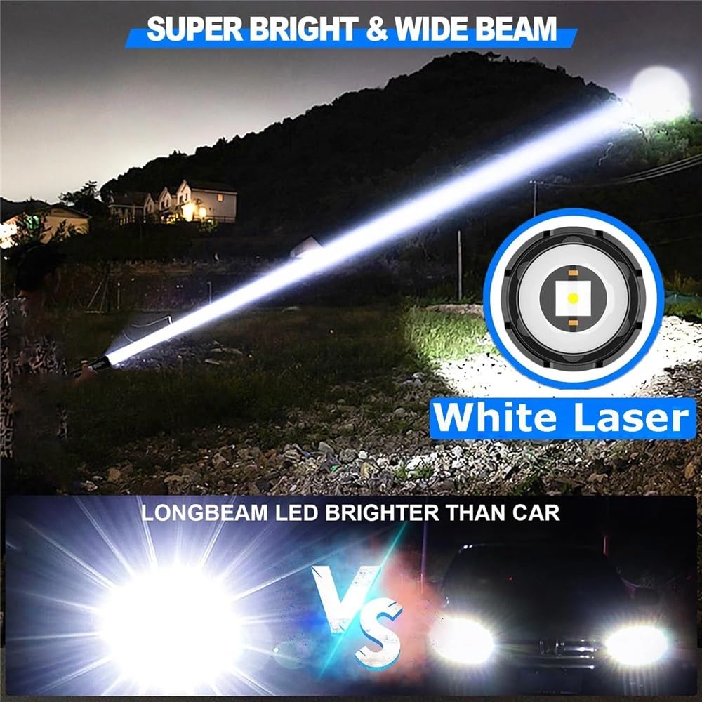 Mocna latarka LED Super jasna, ładowalna, przenośna latarka o dużej mocy, zewnętrzna awaryjna latarnia kempingowa(30W 26650 battery)
