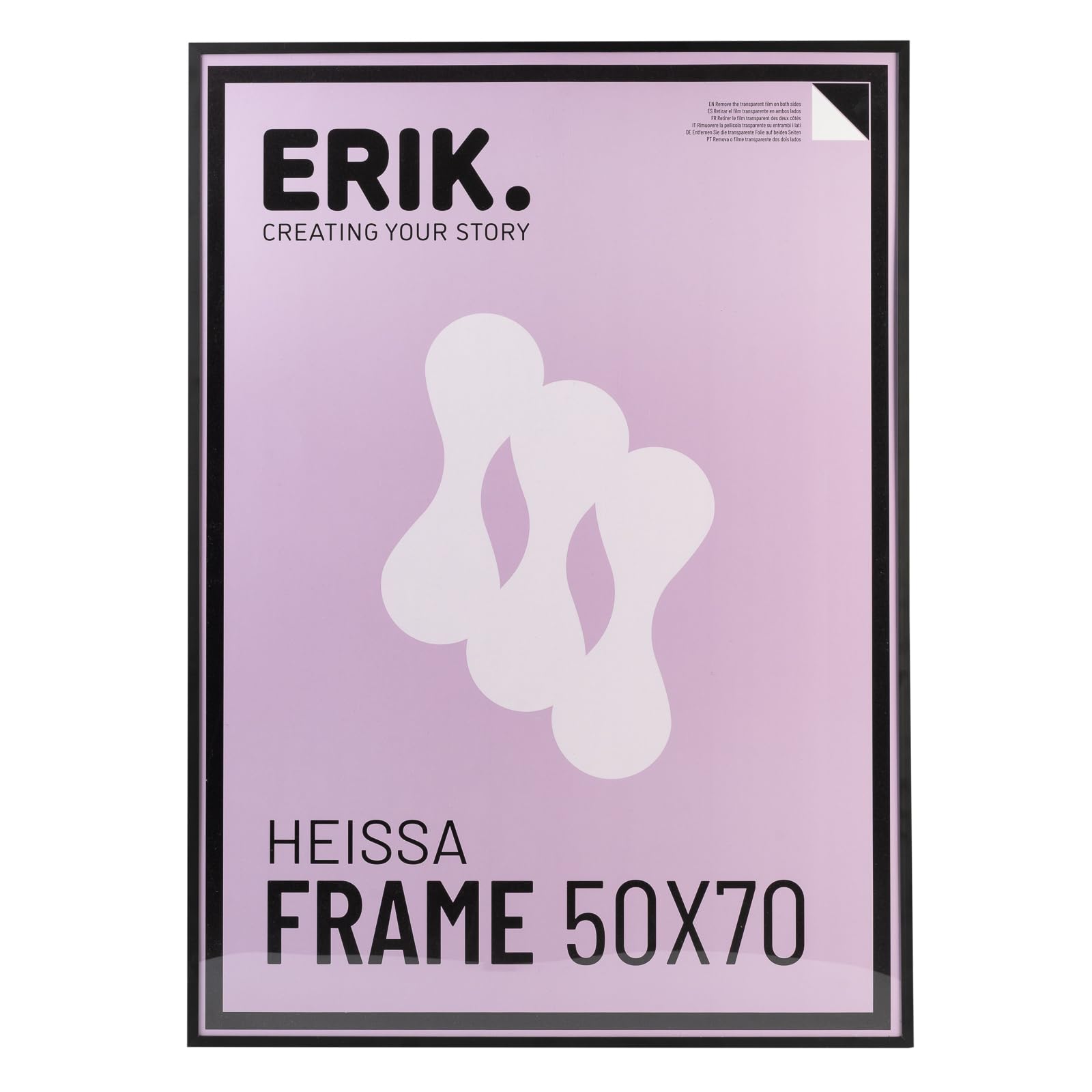 Grupo Erik Marco 50x70 negro - Marco aluminio negro : Marco madera 50x70 para puzzle/Marcos de fotos o diplomas pared | Marcos para cuadros pared - Decoracion hogar (Accesorios de montaje incluidos)