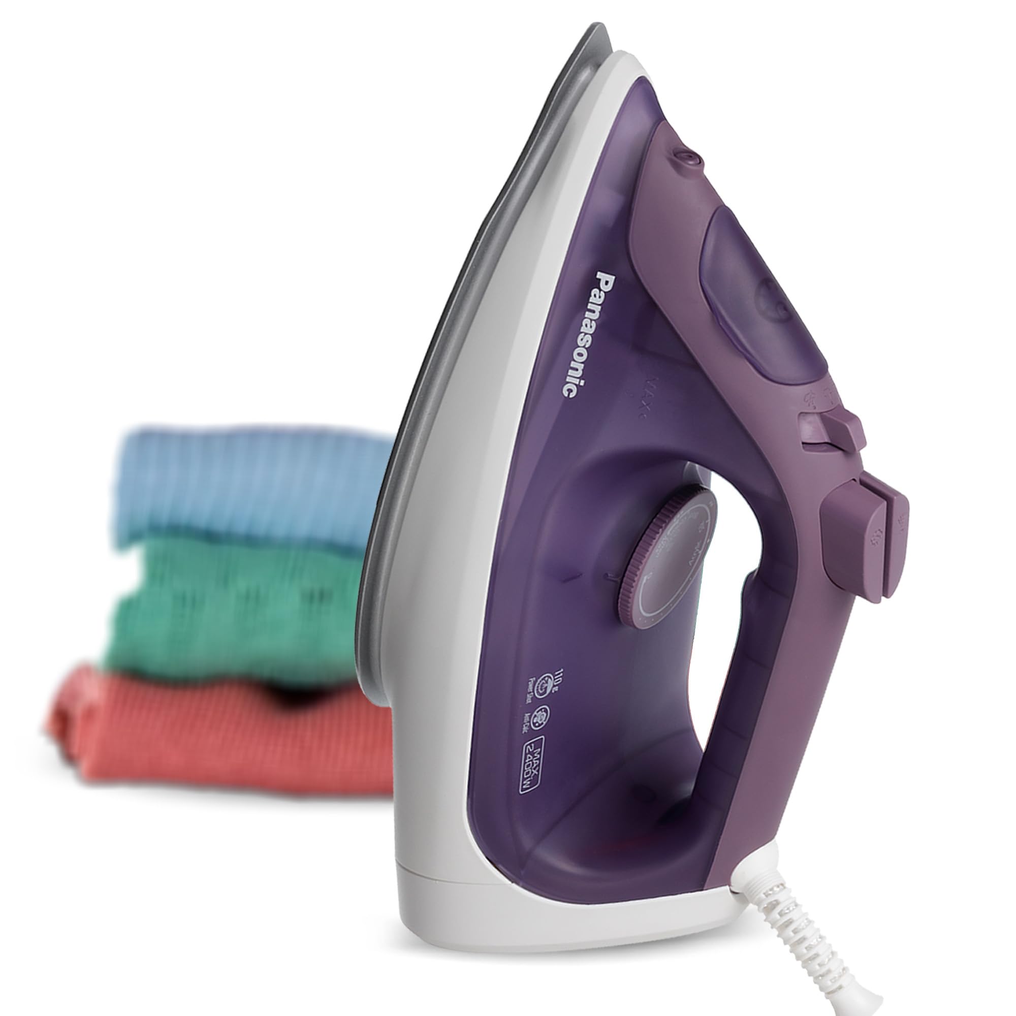 Panasonic Steam Iron NI-S530VTH 2400W with Large Water Tank Capacity, Ceramic Soleplate 300ml - Violet