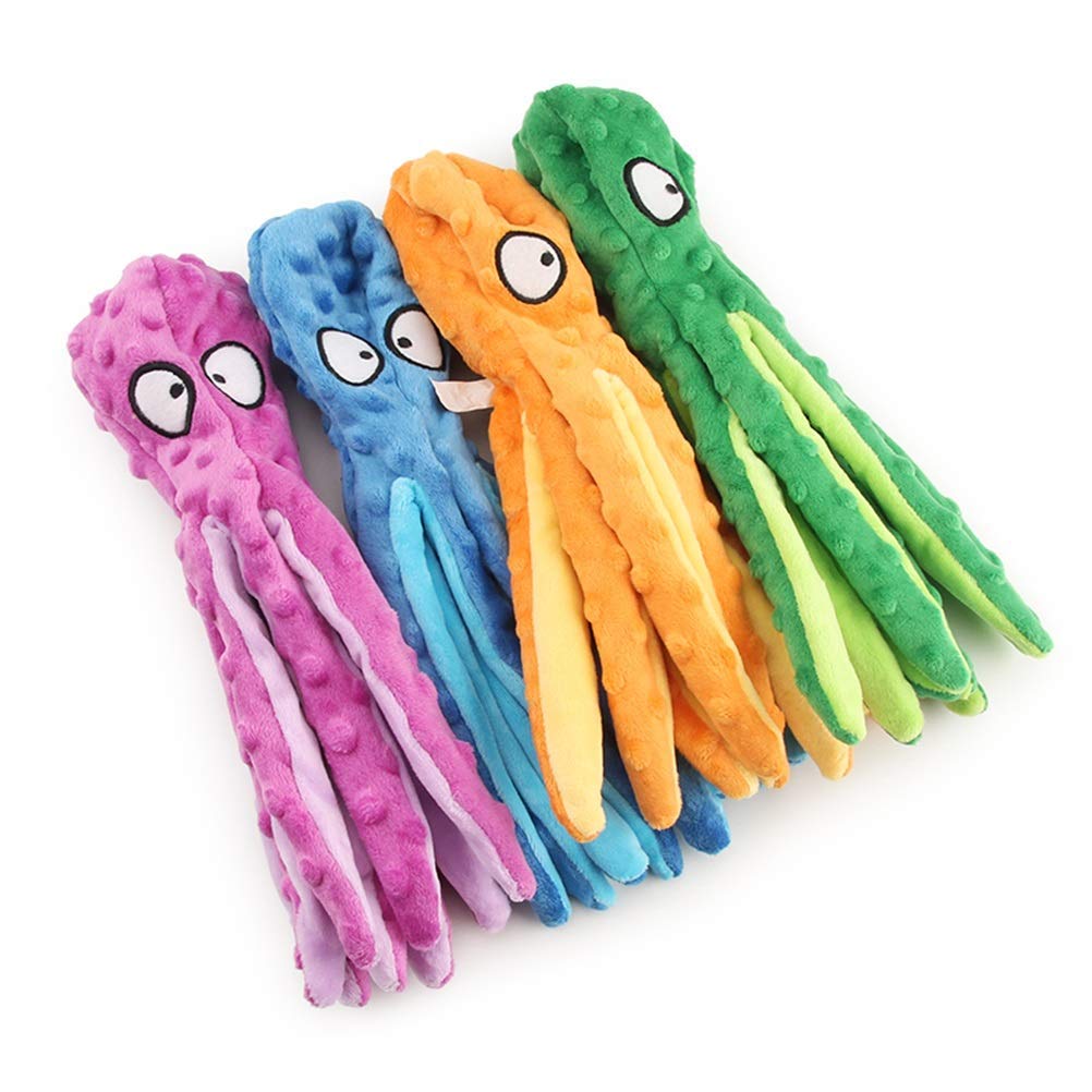 MU Plüsch Quietschender Hund Spielzeug Cartoon Orange Welpen Haustier Spielzeug Bunte Squid Hundespielzeug Haustierbedarf,Orange