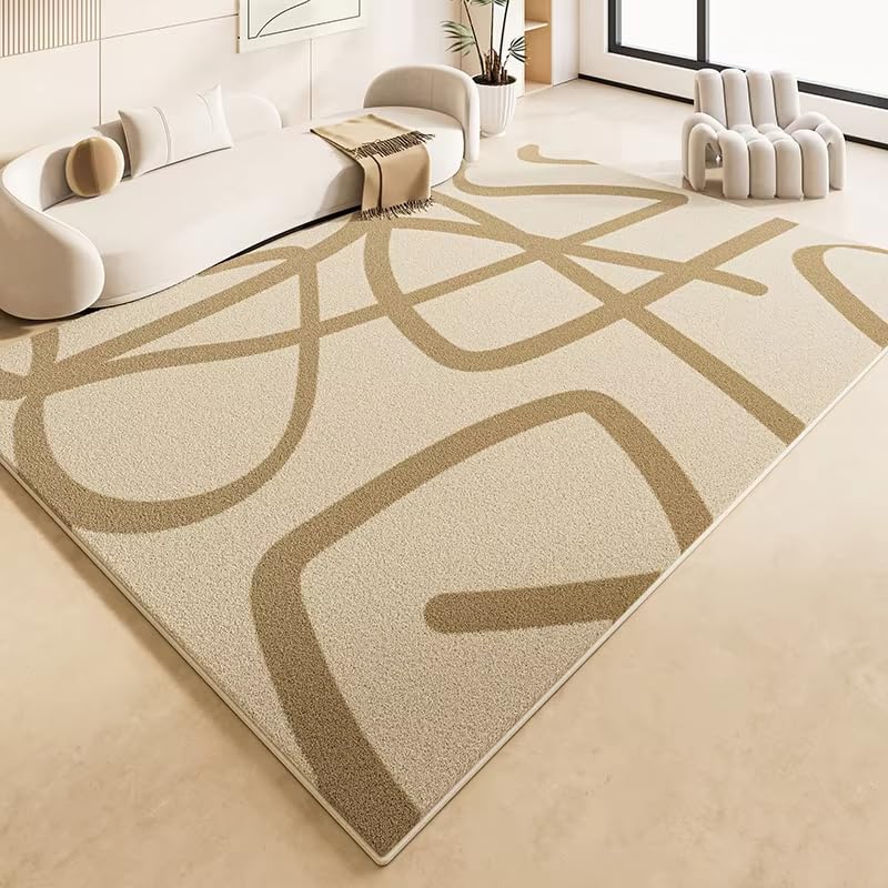 Tapis de salon minimaliste pour réchauffer un sol froid et isoler phoniquement la chambre