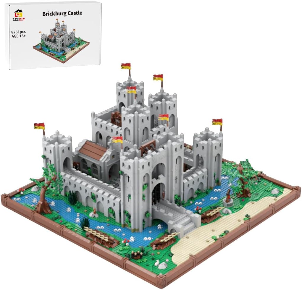 Helixsun 中世ブリッカロティ城ビルディングセット ヴィンテージ城建築ディスプレイモデル(8251ピース) 没入型建築体験 M
