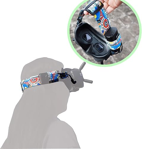 Miniatura 4 de Correa ajustable para la cabeza y cable de alimentación de 11.8 in para gafas DJI FPV V2, repuesto de cable de carga de alimentación y correa para