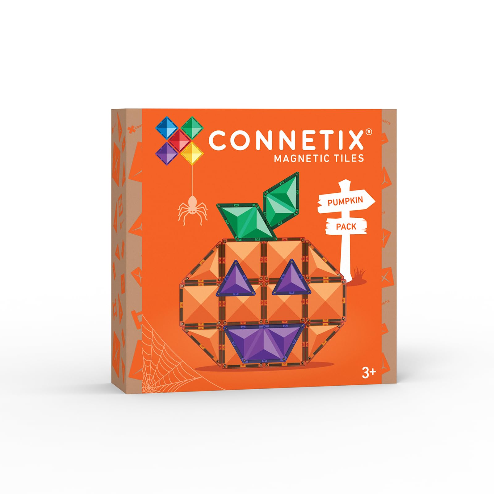 CONNETIX Magnetic Tiles Halloween Pumpkin Pack, 17 Pieces