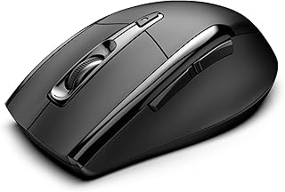 Bluetooth Wireless Mouse, TeckNet 3 Modes (BT 5.0/3.0+2.4G) Portable Ergonomic Mice with USB Nano Receiver, 2880 DPI 3 Adjustment Levels, For Laptop MacBook Windows Mac iOS Android Linux, Black