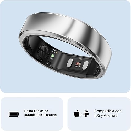 Miniatura 6 de RingConn - Gen 2, anillo inteligente con monitoreo de apnea del sueño, sin suscripción, batería de 12 días, seguimiento de salud, compatible con