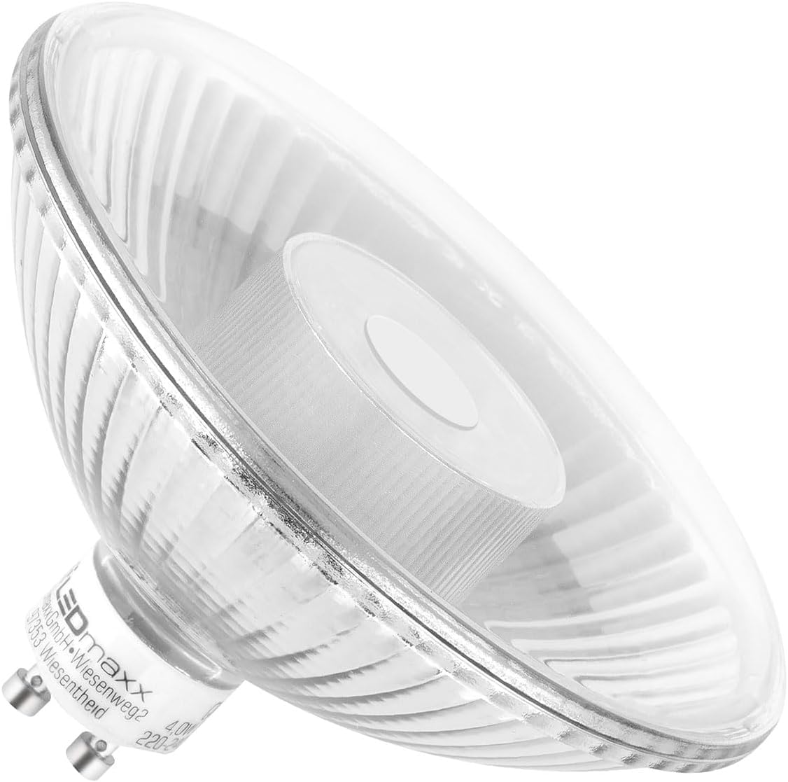 NCC-Licht 6 x LED Leuchtmittel Glas Reflektor QPAR111 6,5W GU10 465lm warmweiß 2700K flood 24° DIMMBAR